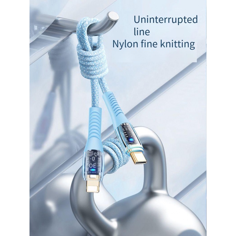 Dây Cáp Sạc Nhanh PD100W type-c5A Hai Đầu Trong Suốt Cho laptop Apple 30W Huawei 66W.