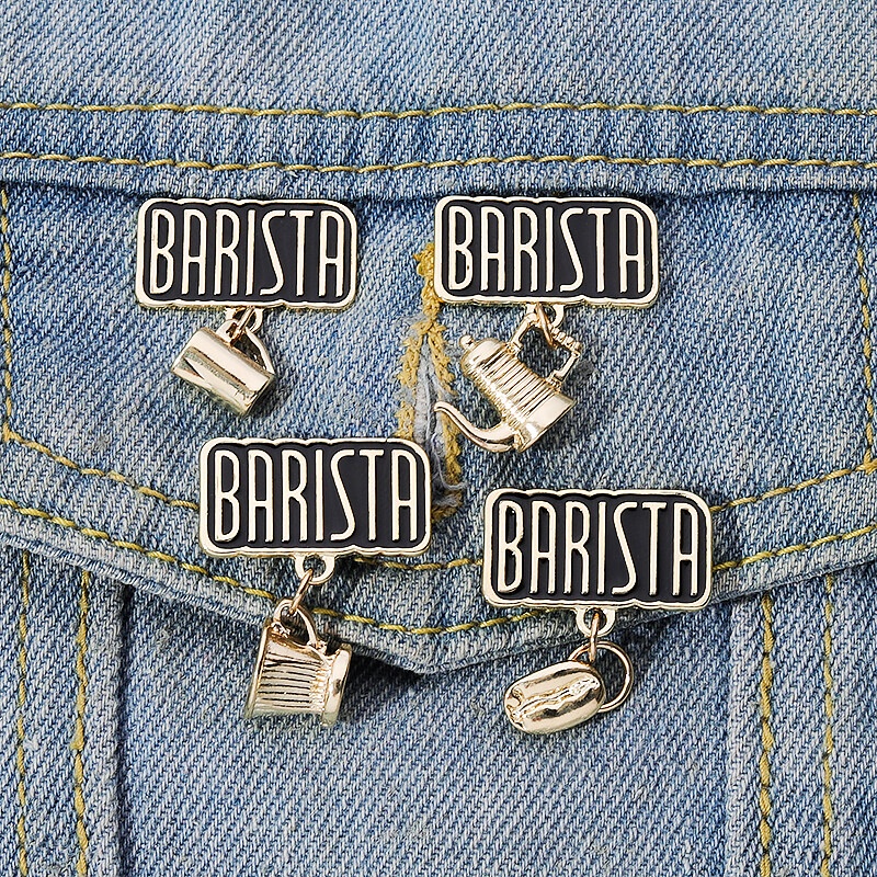 Ghim Cài Áo Kim Loại Tráng Men Hình Hạt Cà Phê Thời Trang Cho Bạn Bè
