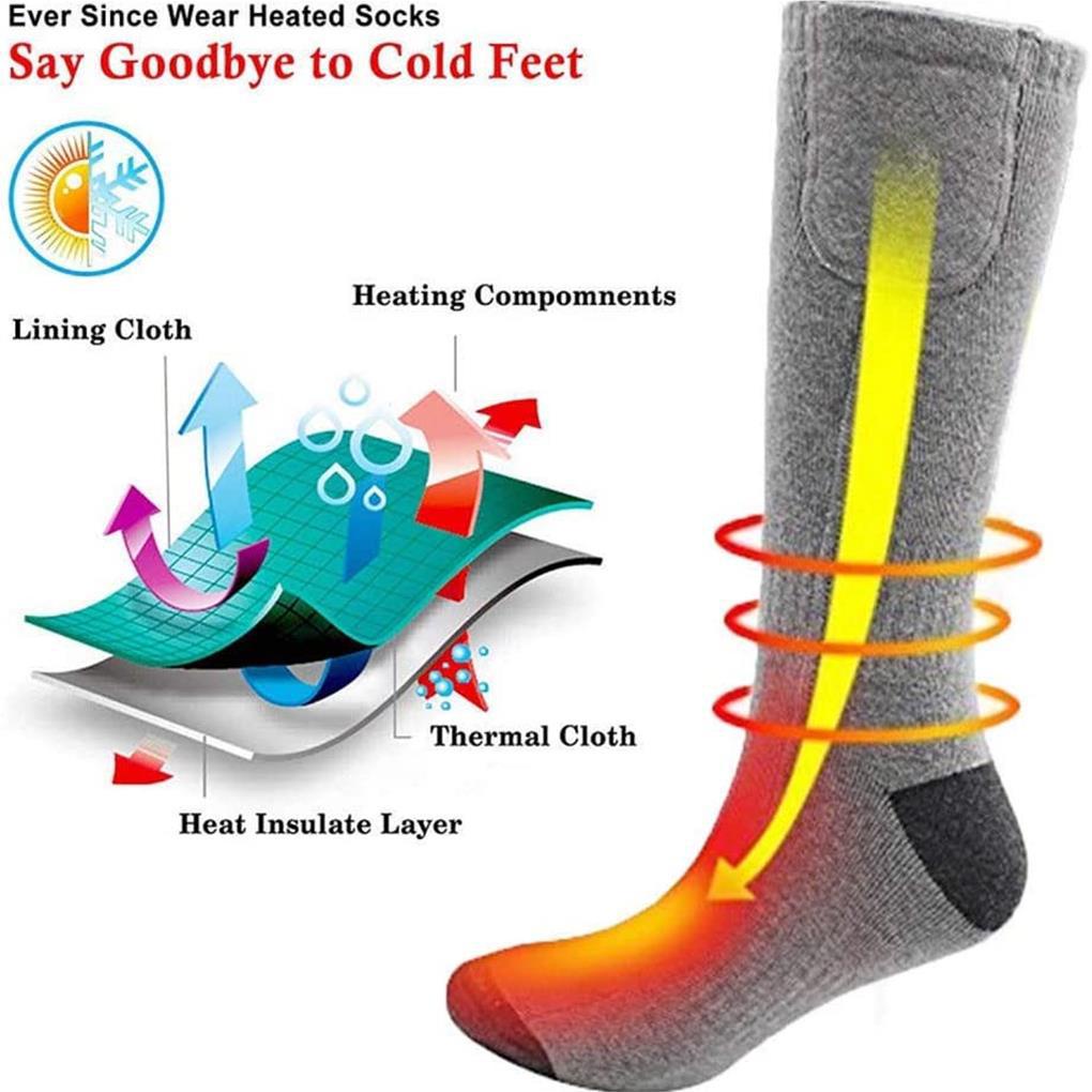 1 Cặp Vớ Sưởi Ấm Bằng Điện Có Thể Sạc Lại Tiện Dụng