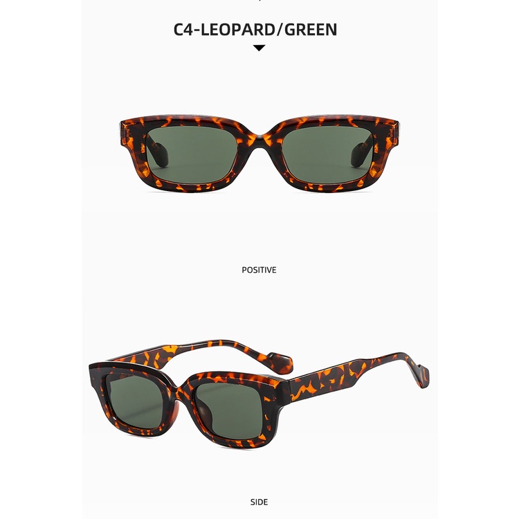 Kính Mát Gọng Vuông Nhỏ Bằng Kim Loại Màu Xanh Lá Phong Cách Cổ Điển Thời Trang Unisex 2023