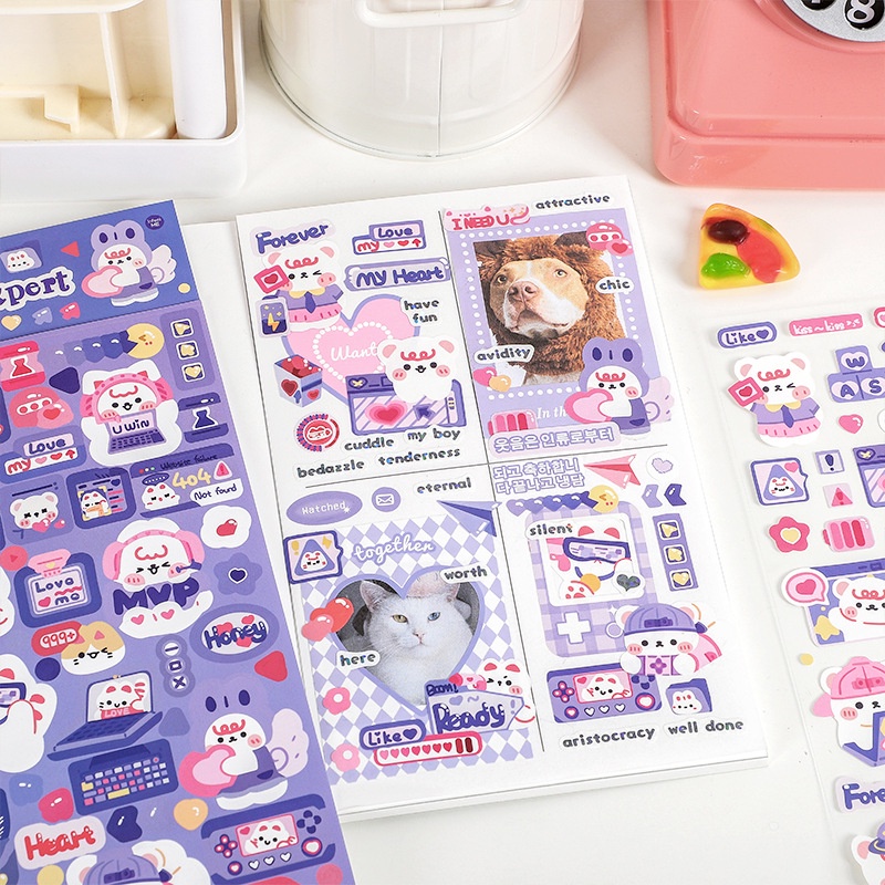 Idako Sticker Law of the Jungle Series Hoạt Hình Dễ Thương Thú Cưng Dễ Thương SS498