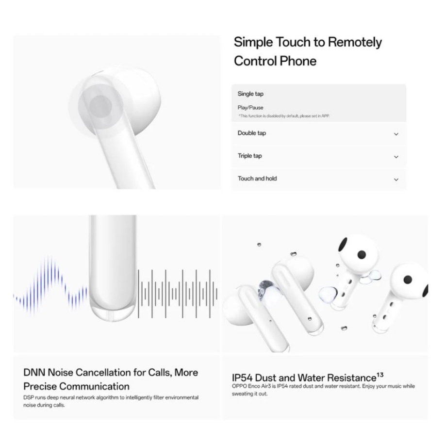 Tai Nghe Bluetooth 5.3 IP54 Nhét Tai Không Dây OPPO Enco AIR 3