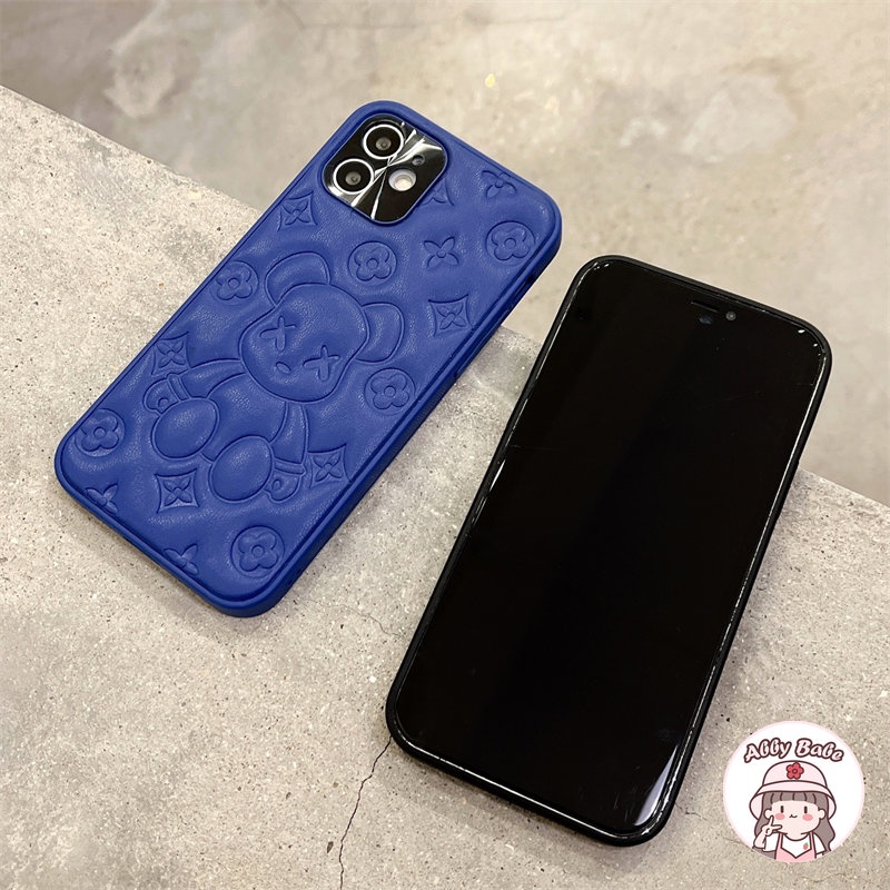 Ốp Điện Thoại Da Giả Viền TPU Dẻo In Hình Kaws Sang Trọng Chống Bụi Cho IPhone 14 Pro Max 13 12 11 Pro Max