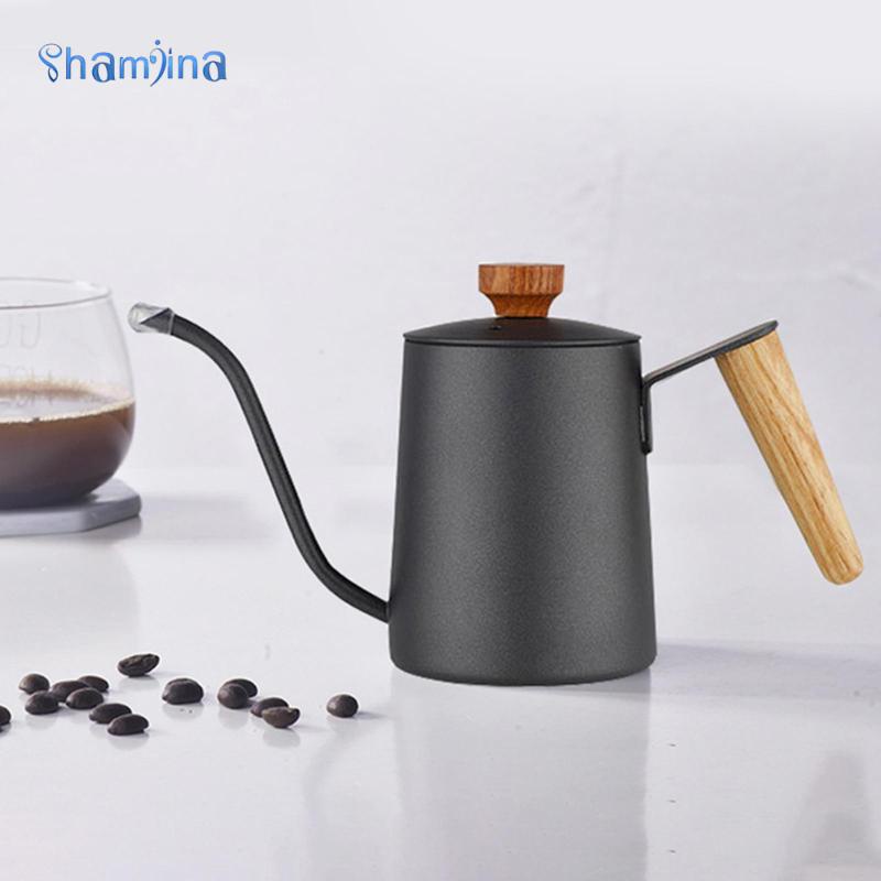 Ấm đun nước shamjina bằng thép không gỉ 304 350ml vòi dài dùng pha cà phê nhỏ giọt
