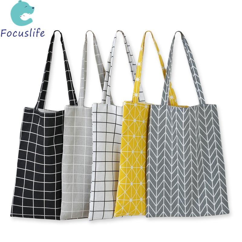 Túi Xách Đeo Vai Không Đường May Thân Thiện Với Môi Trường Họa Tiết Kẻ Sọc