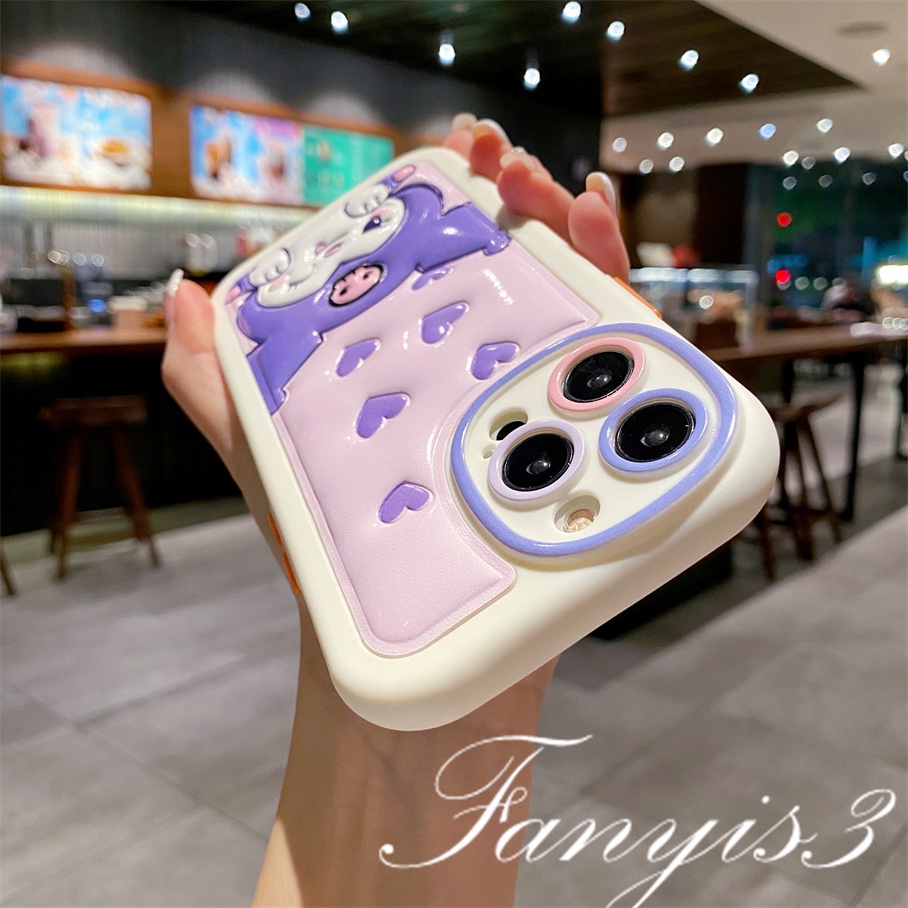 Ốp Điện Thoại TPU Silicone Mềm Họa Tiết Dầu Kuromi Đáng Yêu Cho IPhone 14 13 12 11 Pro Max X XR Xs Max