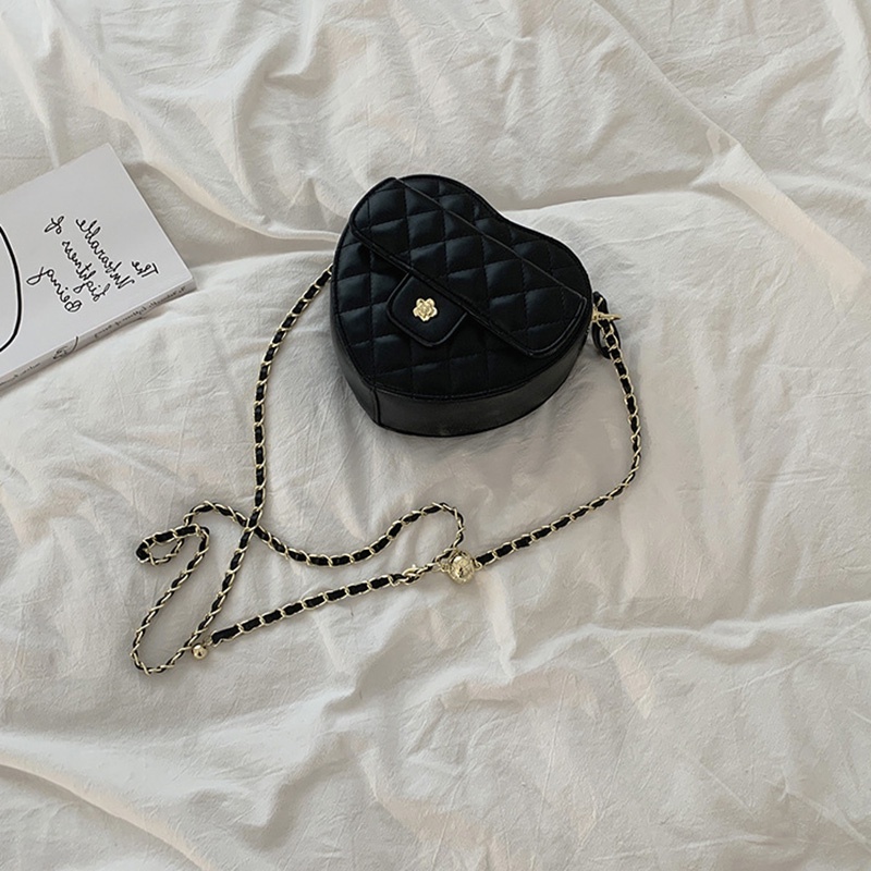 Ielgy Túi Đeo Vai Dây Xích Hình Thoi Thiết Kế Hình Trái Tim Đa Ứng Dụng Cho Nữ