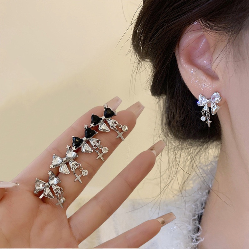 Khuyên Tai Nơ Đính Đá Thời Trang Sang Trọng Cho Nữ ​Trang Sức Vòng Cổ