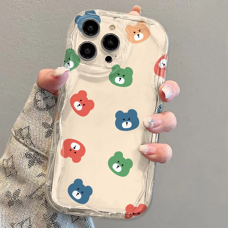 ✅Ốp Điện Thoại Trong Suốt Viền Cong Hình Gấu Chống Sốc Cho iPhone14 / 13promax 12 / 11 7 / 8p xs / xr Orb7
