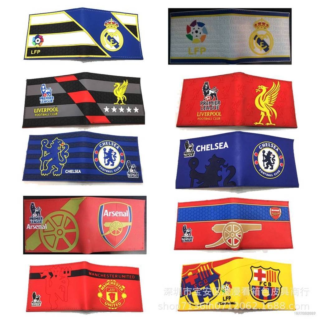 Ví Tiền In Logo Real Madrid Manchester United Barcelona FC Câu Lạc Bộ Chelsea Dung Tích Lớn