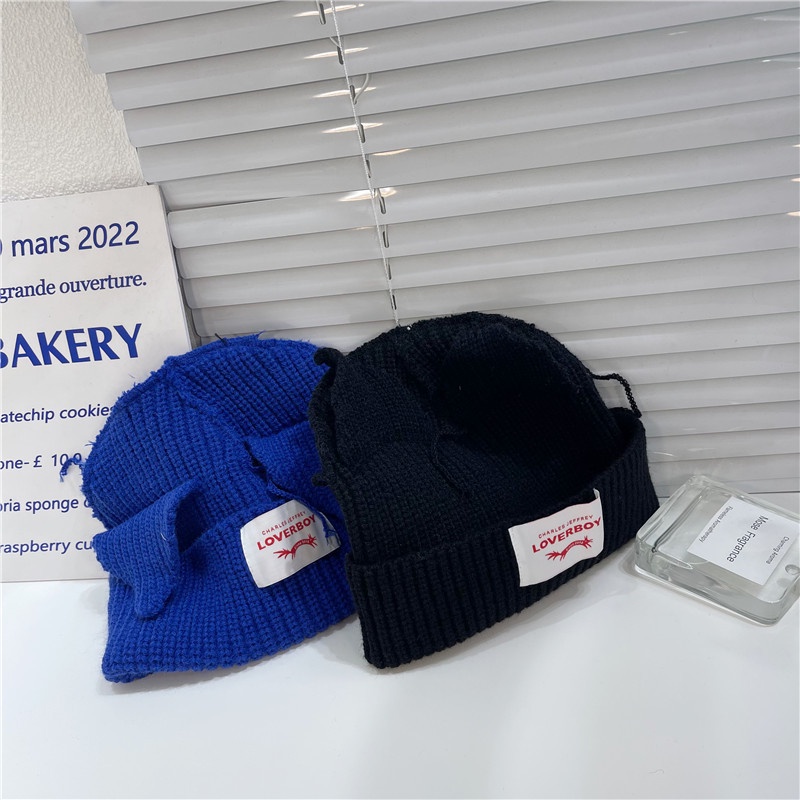 Mũ Len Dệt Kim Màu Trơn Trang Trí Tai Mèo Xinh Xắn Cho Cặp Đôi