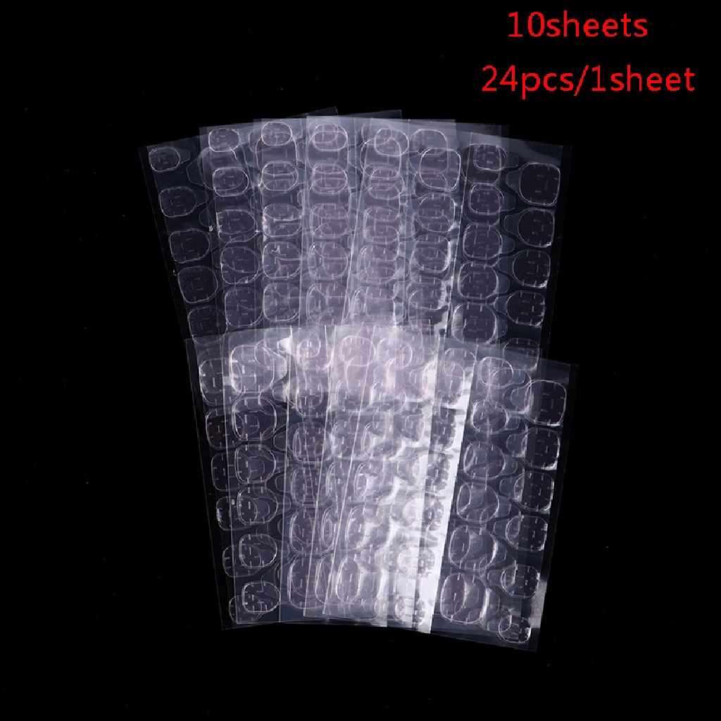 Set 240 / 10 Tấm Băng Keo Hai Mặt Màu Hồng Dùng Để Trang Trí Móng Nghệ Thuật DIY