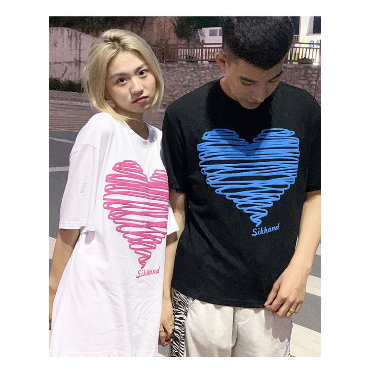 Áo Thun Nữ Ngắn Tay In Hình Trái Tim Phong Cách Mới