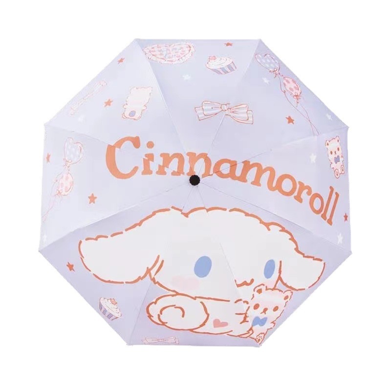 Sanrio Dù Gấp Tự Động Che Nắng Mưa Họa Tiết Cinnamoroll Dễ Thương Cho Học Sinh