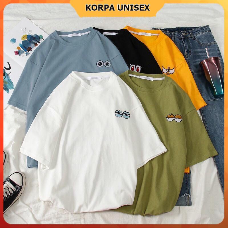 Áo thun tay lỡ form rộng hoạ tiết thêu ĐÔI MẮT phong cách - Unisex nam nữ đều mặc