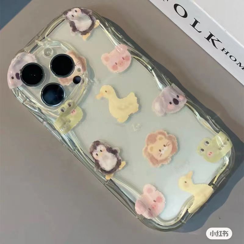 ✅Ốp Điện Thoại Túi Khí Mềm Chống Sốc Hình Động Vật Sơn Dầu iPhone14 13 / 12Pro xr / xs 8plus 11ins