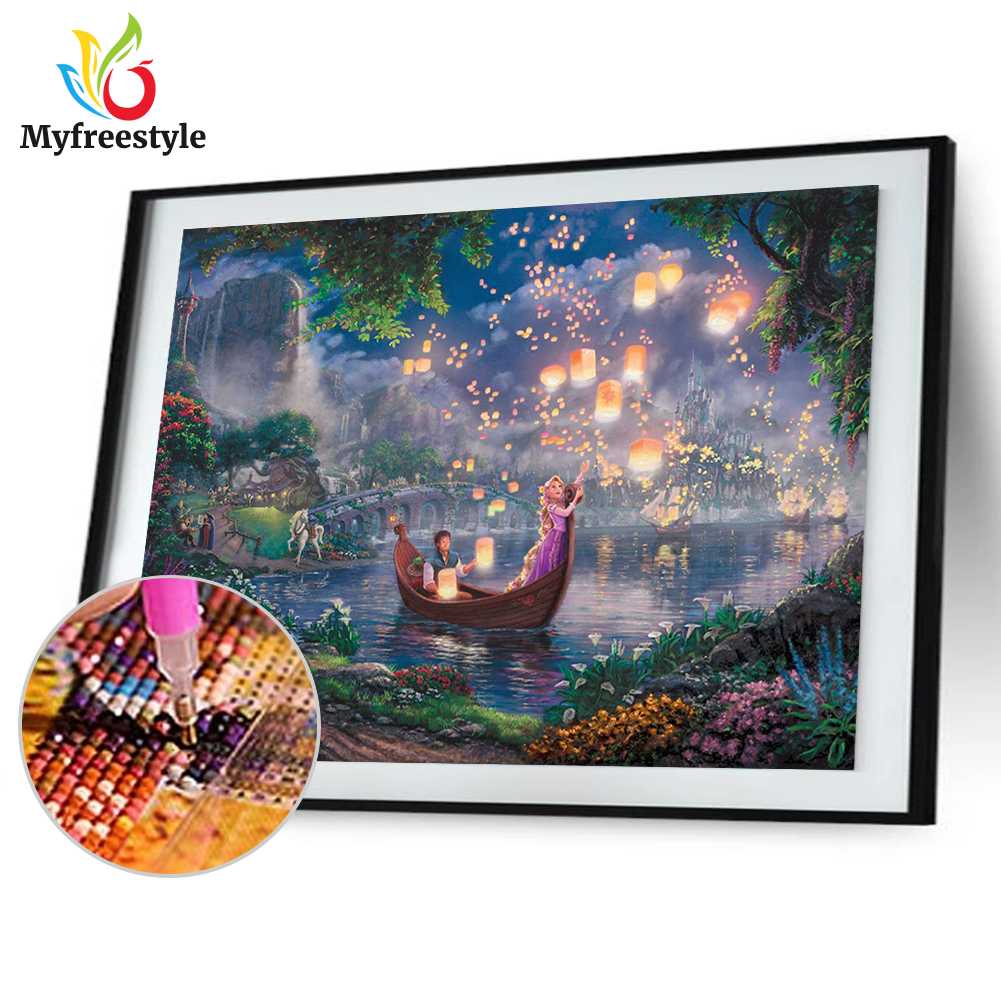 40*30cm Tranh Đính Đá Kim Cương Toàn Bộ 5D Diy Hình Vẽ Đêm Lãng Mạn