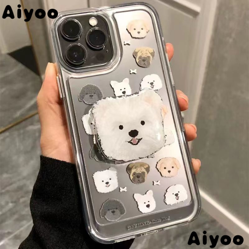 ✅Ốp Điện Thoại Mềm Hình Cún Có Giá Đỡ Cho iPhone14pro / 13 12 / XR Apple 11 78plus / Xs