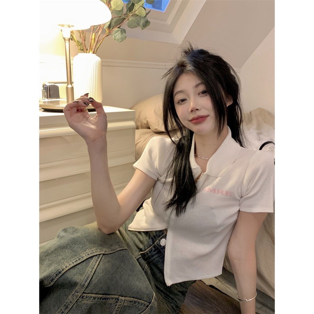 Áo polo COZOKC ngắn tay ôm dáng xinh xắn dành cho nữ