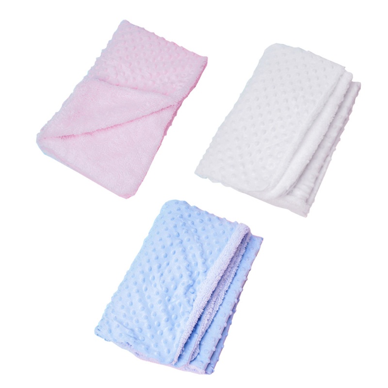 Chăn Quấn Em Bé Hai Lớp Mềm Mại Họa Tiết Chấm Bi