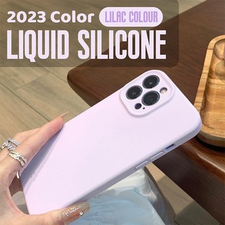 Liquid Lilac Colour Silicone Phone Case Compatible for iPhone 14 Pro Max 13 12 11 Pro Max Case Shockproof Protective Hard Back Cover