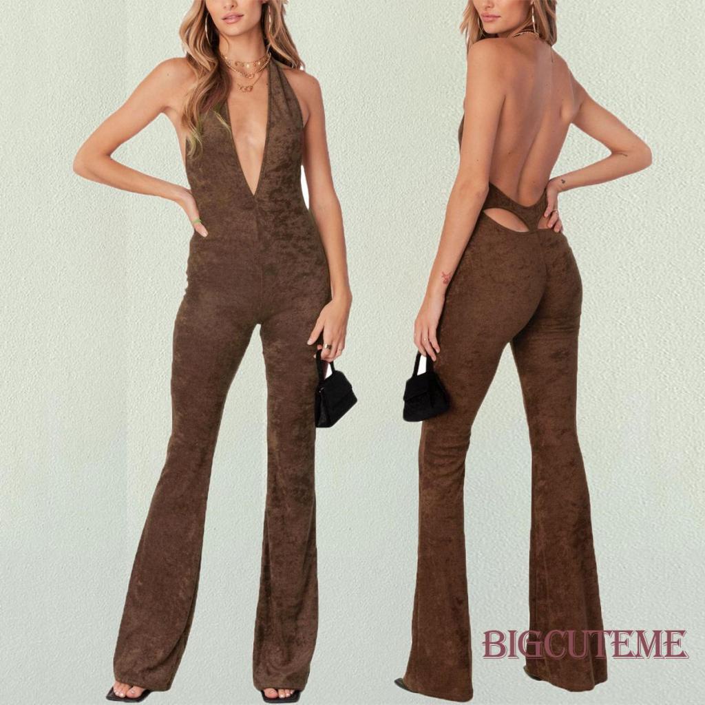 Áo liền quần Sát Nách Màu Đen Cổ Chữ V Khoét Sâu Quyến Rũ