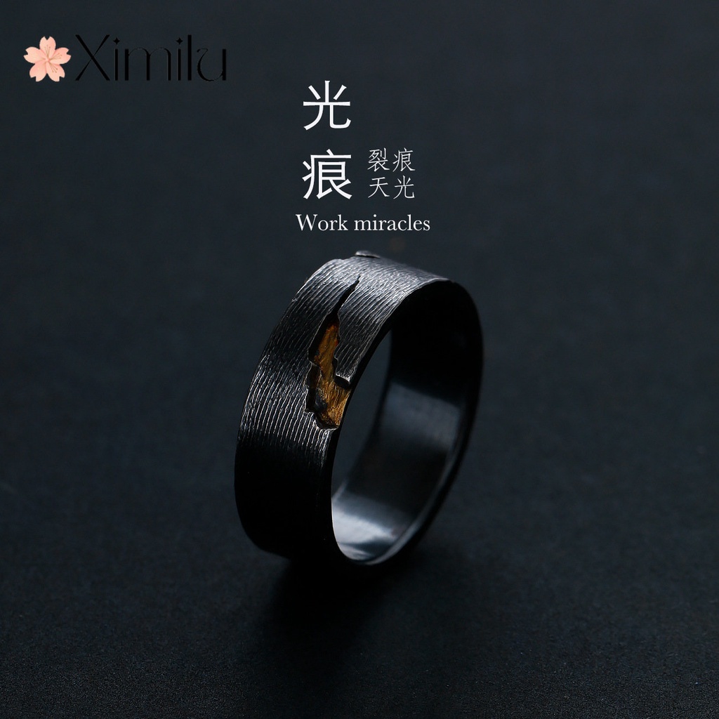 Dấu Hiệu Ánh Sáng < Light Marks >♥Nhẫn Bạc Thái Thủ Công Độc Đáo Phong Cách Retro Cho Nam