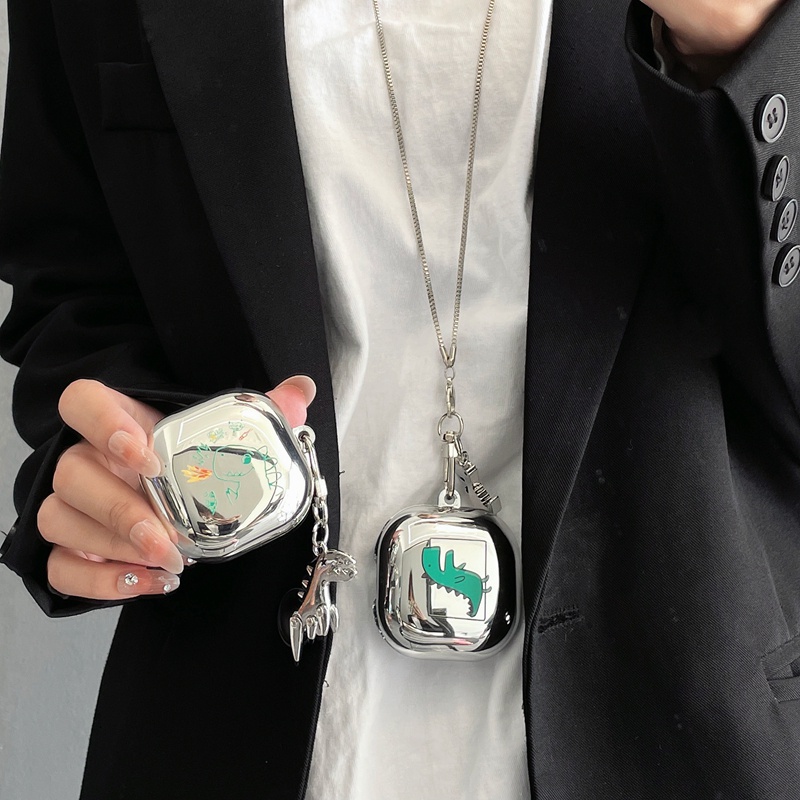 Sang Trọng Vỏ Bảo Vệ Hộp Sạc Tai Nghe samsung galaxy Buds 2 / Buds Live / Buds FE / Buds2 Pro / Buds Pro Bằng tpu Mềm Hình Gấu Phi Hành Gia Kèm Móc Khóa