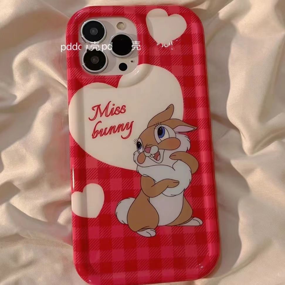 ✅Ốp Điện Thoại Mềm Chống Sốc In Họa Tiết Thỏ Và Trái Tim Cho iPhone 14 / 13 Pro Max 12 / 11 Pro xr / xs 7 / 8
