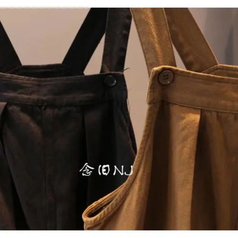 Bộ Áo Liền Quần Dáng Rộng Lưng Cao Thời Trang Xuân Thu Phong Cách Hàn Quốc Cho Nữ