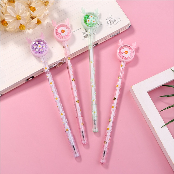 Bút Nhũ HƯƠU HOA CÚC-Bút Gel Nước Nhũ Kute,Đáng Yêu-Đồ Dùng Học Sinh Giá Rẻ