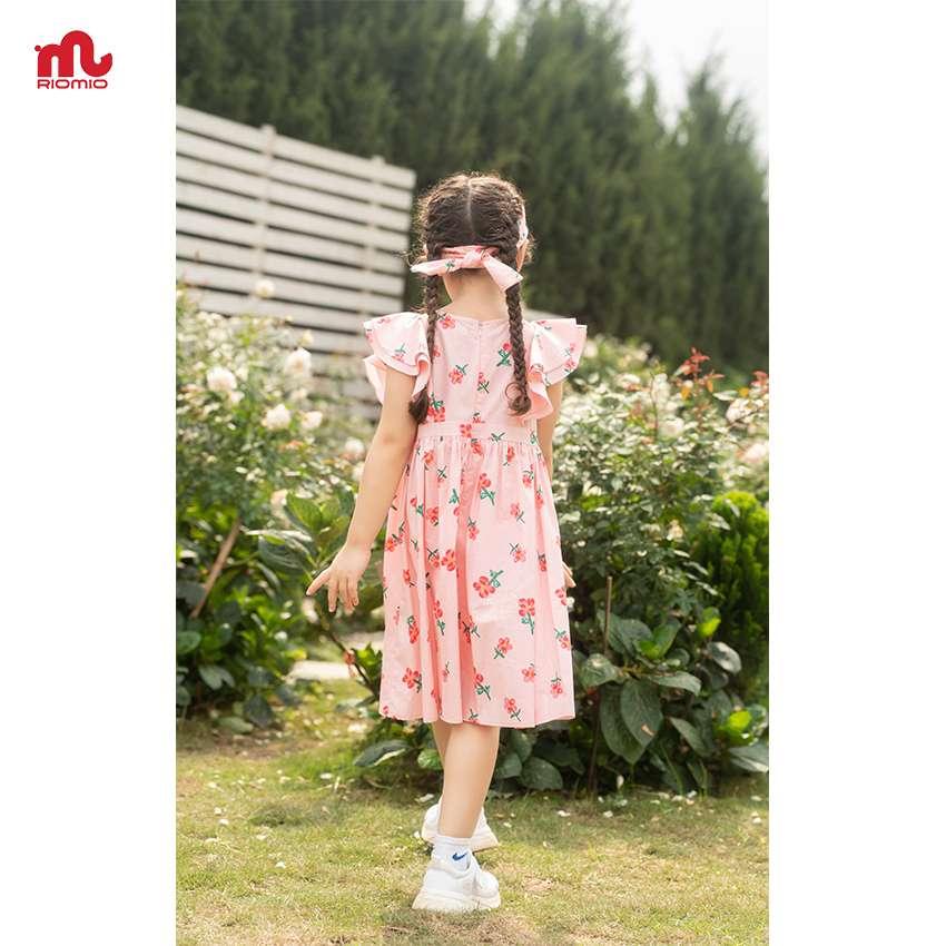 Váy bé gái thô bèo cánh tiên RIOMIO 2,3,4,5,6,7,8,9 tuổi đầm baby doll hoa dễ thương cho bé đi chơi dã ngoại RV577