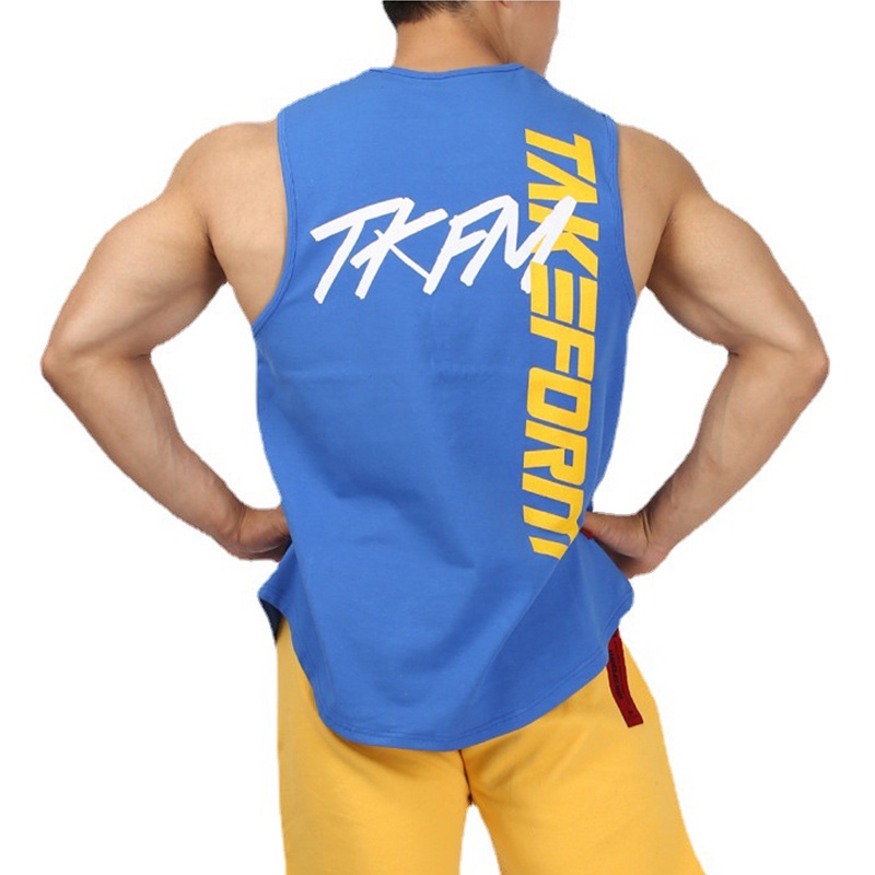 Thể dục thể thao nam tank top cotton rộng rãi thoải mái chạy bộ thông thường vest m-3xl