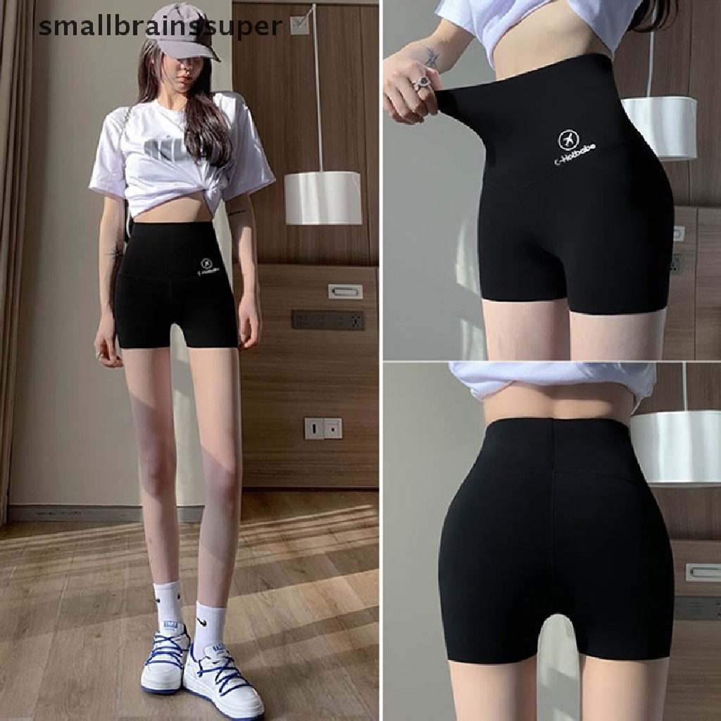 Smallbrainssuper Quần Lót Boxer Lưng Cao 12CM Bằng Lụa Lạnh Không Đường May Nâng Hông An Toàn Size Lớn Có Thể Mặc Ngoài Cho Nữ SBS