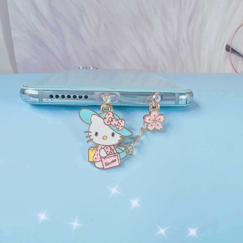 Nút Chống Bụi Cắm Cổng Sạc Điện Thoại Di Động Hình Mèo Hello Kitty