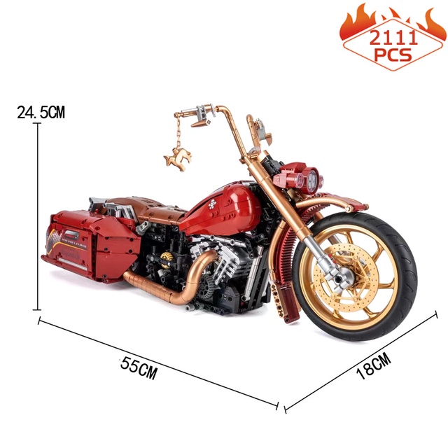 Đồ chơi Lắp ráp Mô hình xe máy K-Box 10514 Hrilay King 2111pcs  1:5