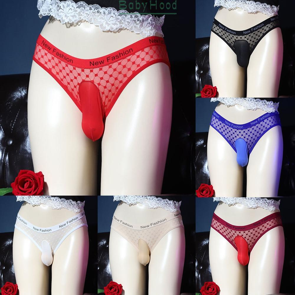 Lingerie Briefs Gay Lattice Men Mesh Panties Pouch See Through Sissy Slip#BBHOOD