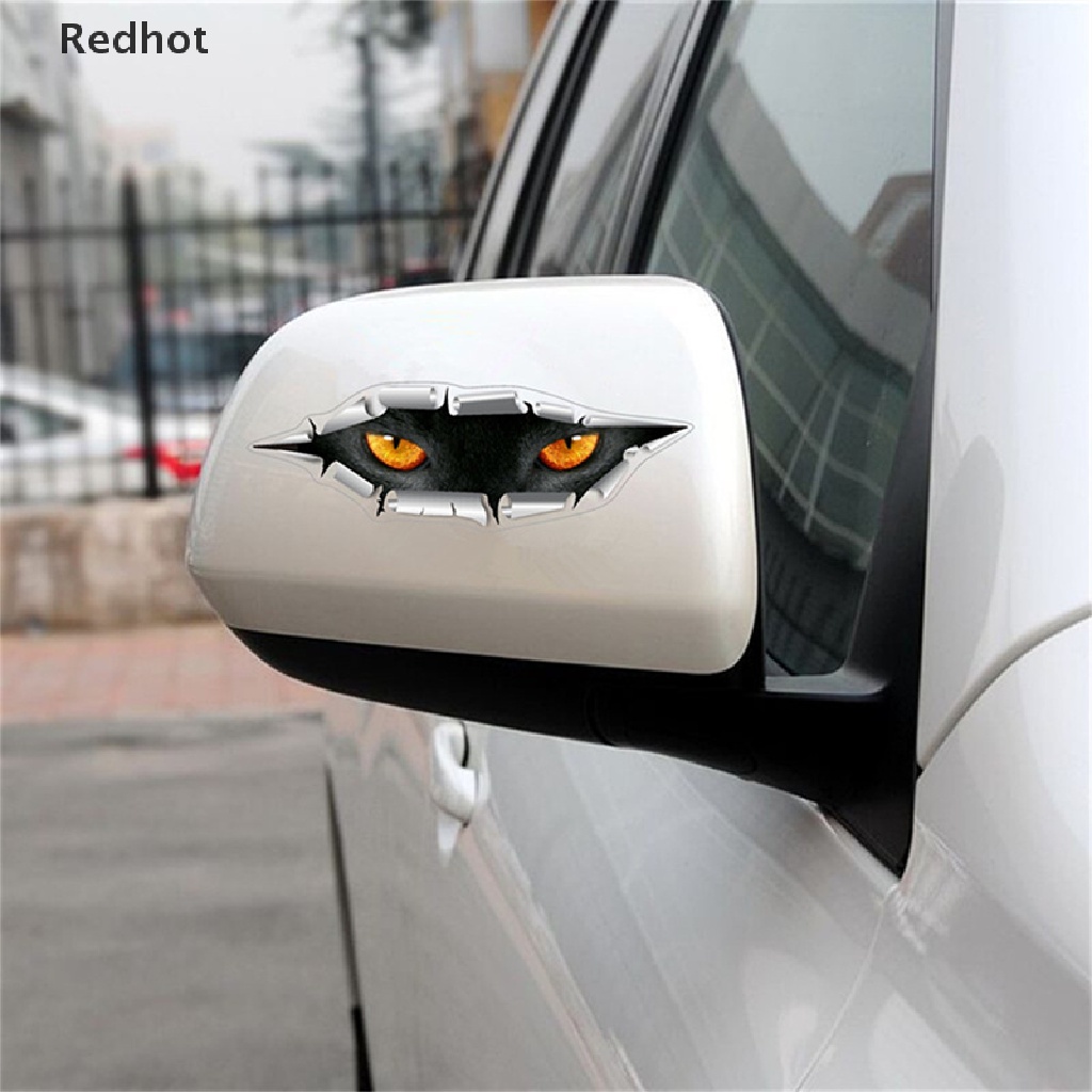 &lt; Redhot &gt; Giảm Giá Nhãn Dán Xe Hơi Họa Tiết Mắt Mèo 3D Vui Nhộn Chống Thấm Nước