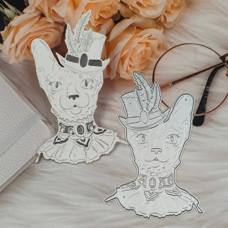 Khuôn Cắt Giấy Kim Loại Hình Mèo Siêu Nữ Tính