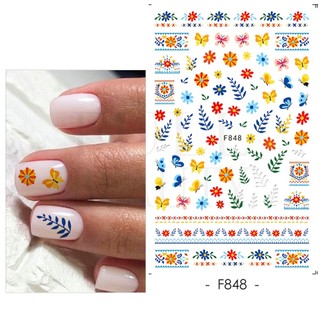 Sticker Dán Móng Hoạ Tiết Hoa Lá