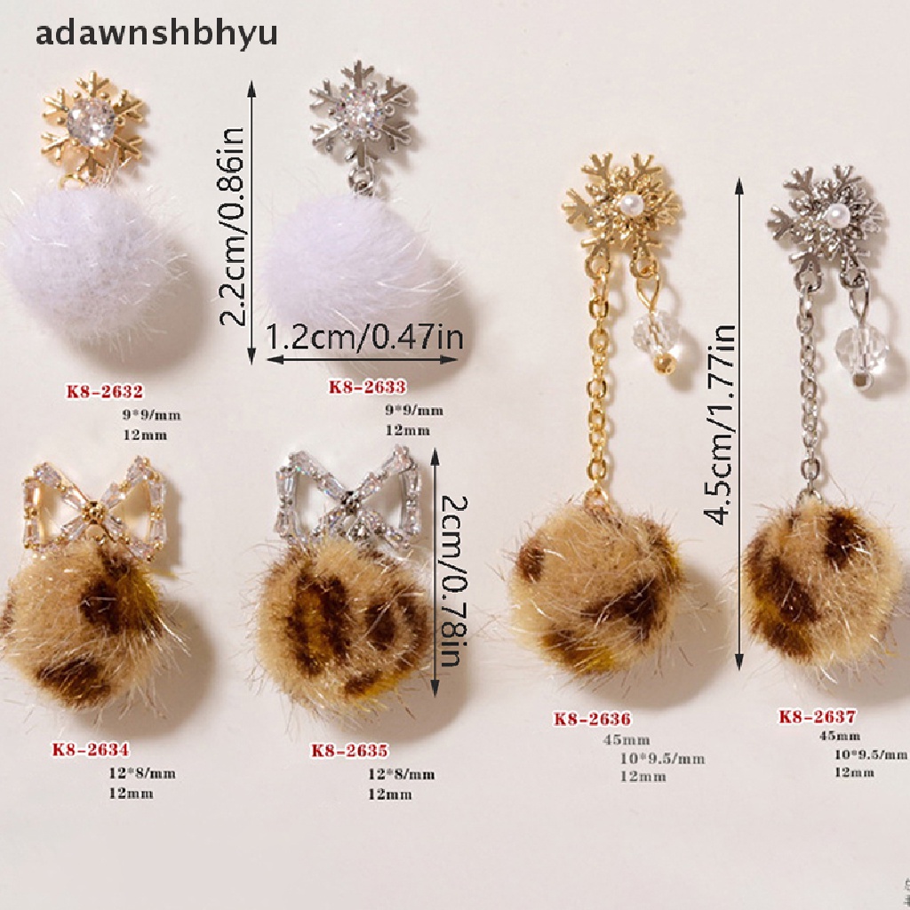 1 Hộp Phụ Kiện Trang Trí Móng Tay 3D Gắn Bóng Lông Mềm Mại