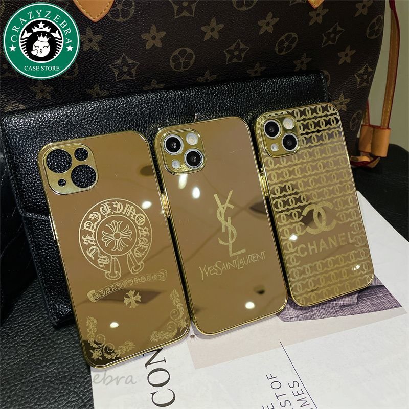 Ốp Điện Thoại Acrylic Màu Vàng Kim Cho iPhone 14 Plus 13 12 11 Pro Max XS Max XR X 8 7 Plus