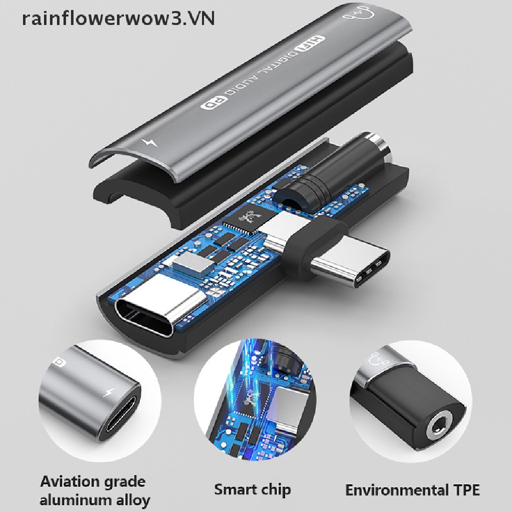 Đầu Chuyển Đổi Âm Thanh Kỹ Thuật Số Aux 32bit / 384kHz Từ USB Type-C Sang USB C / 3.5mm 2 Trong 1