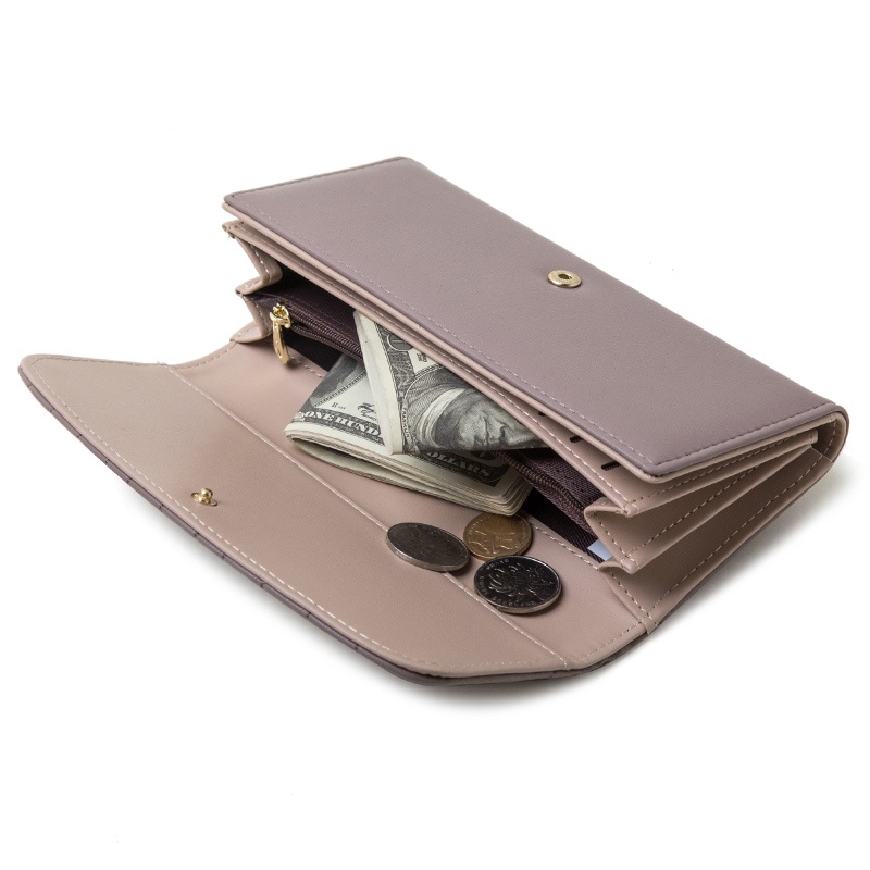 Ví Da PU Dáng Dài Thiết Kế Thanh Lịch Cho Phái Nữ