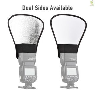 Portable Universal Camera Flash Reflector Speedlite Bounce Diffuser Board with Silver & White Reflective Surface Replace   Came-6.5