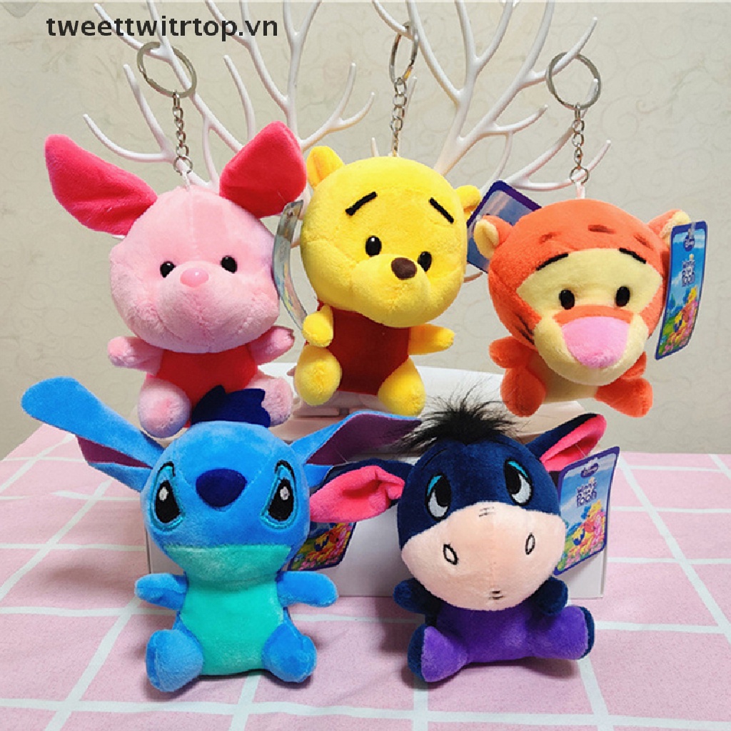 DISNEY Trtop 1 Móc Khóa Gấu Pooh / Hổ / Heo Nhồi Bông Đáng Yêu