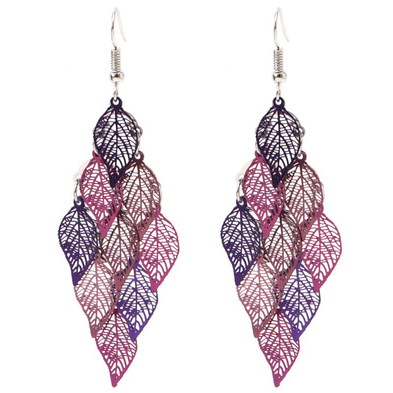 Cặp Bông Tai Lá Nhiều Màu Thời Trang Nữ