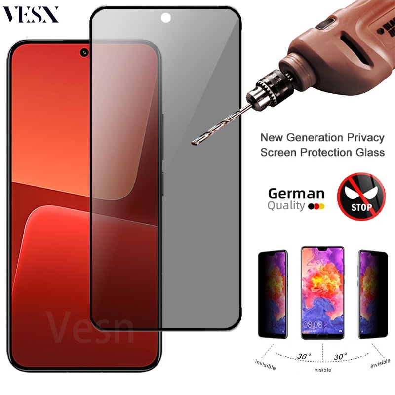 Kính cường lực chống nhìn trộm full màn đủ Cho Xiaomi Mi 14 13T 13 12 12T 11 11T 10T 9 9T 8 Lite Pro CC9 CC9E 4G 5G 2023
