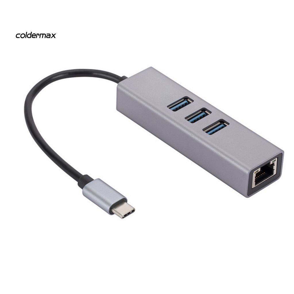 COLD Expansion Dock High-speed Data Transmission 1000Mbps 3 Ports USB3.0 Type-C to Rj45 Lan Network Card Computer Accessories