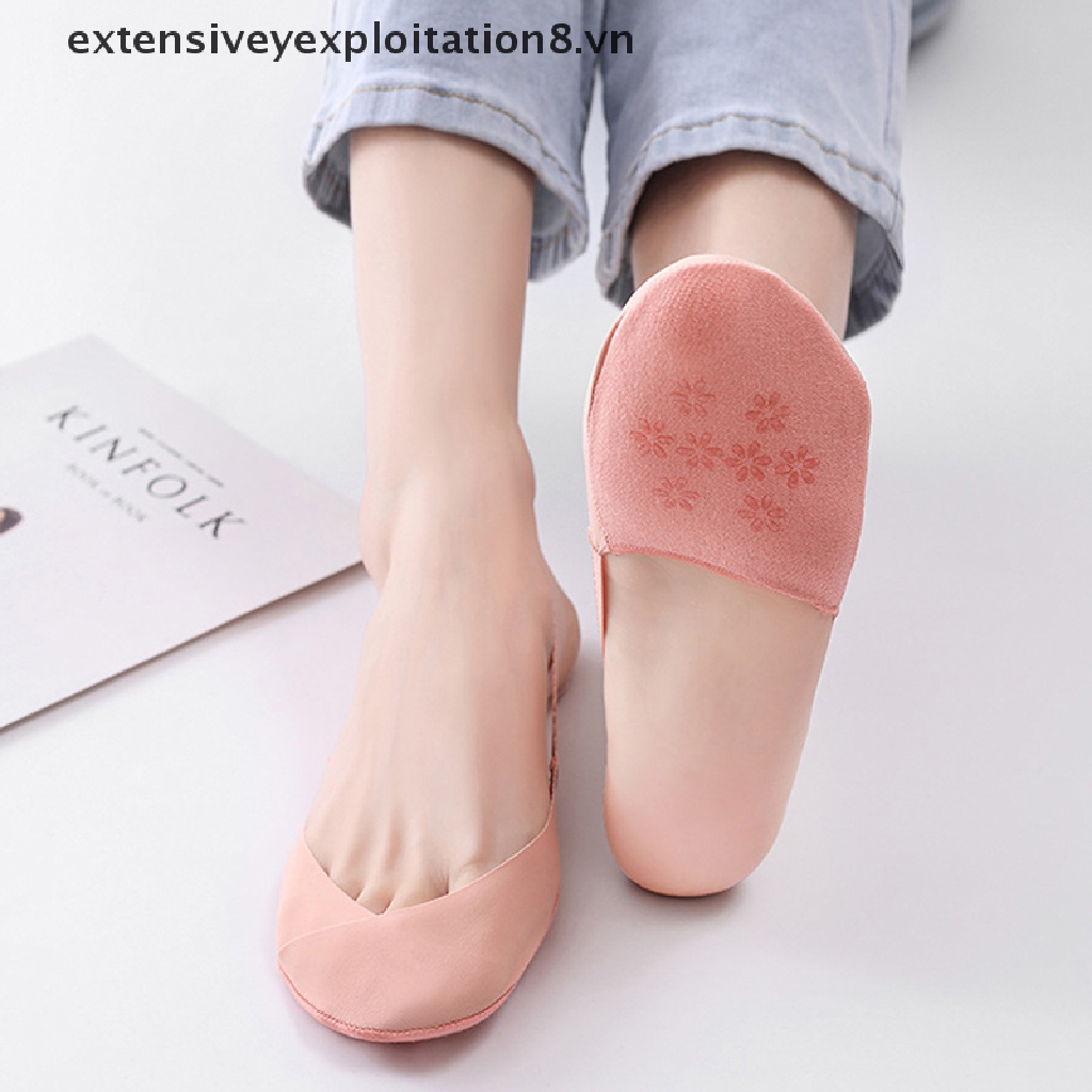 [Đặc Biệt] Vớ Thuyền Mỏng Mùa Hè Bằng Lụa Lạnh Vô Hình Một Nửa Bàn Chân Trước Bằng Silicon Chống Trượt Chéo Nhật Bản [vn]